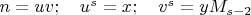 $n=uv; \quad u^s=x;\quad v^s=yM_{s-2}$
