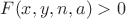 $ F(x,y,n,a) > 0$ $ F(x,y,n,a) > 0$