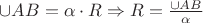 $\cup AB = \alpha \cdot R \Rightarrow R = \frac {\cup AB}{\alpha}$