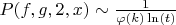 $P(f,g,2,x)\sim {\frac {1} {\varphi(k) \ln(t)}}$