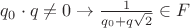 $q_0 \cdot q \neq 0 \rightarrow \frac {1}{q_0+q\sqrt{2}} \in F$