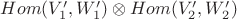 $Hom(V'_1,W'_1)\otimes Hom(V'_2,W'_2)$ $Hom(V'_1,W'_1)\otimes Hom(V'_2,W'_2)$