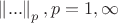 $\left\lVert...\right\rVert_p, p=1,\infty$
