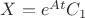 $X=e^{At}C_1$
