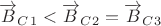 $\overrightarrow{B}_C_1<\overrightarrow{B}_C_2=\overrightarrow{B}_C_3$