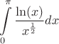 $$ \int\limits_0^\pi \frac{\ln(x)}{x^{\frac{1}{2}}}dx $$