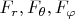 $F_r, F_\theta, F_\varphi$