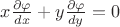 $
	x\frac{\partial\varphi}{dx} + y\frac{\partial\varphi}{dy}  =  0
$