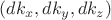 $(dk_x,dk_y,dk_z)$