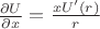 $\frac{\partial U}{\partial x}=\frac{xU'(r)}r$