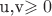 u,v\geqslant 0 u,v\geqslant 0