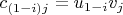 $c_{(1-i)j}=u_{1-i}v_j$