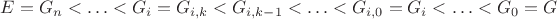$E = G_n < \ldots <G_i =  G_{i,k} < G_{i,k-1} < \ldots < G_{i,0} = G_i < \ldots < G_0 = G$