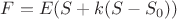 $F=E(S+k(S-S_{0}))$ $F=E(S+k(S-S_{0}))$