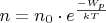 $n=n_0 \cdot e^{\frac{-W_p}{kT}}$