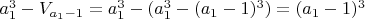 $a_1^3-V_{a_1-1}=a_1^3-(a_1^3-(a_1-1)^3)=(a_1-1)^3$