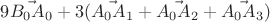 $9\vec{B_0A_0}+3(\vec{A_0A_1}+\vec{A_0A_2}+\vec{A_0A_3})$