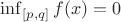 $\inf_{[p, q]}f(x) = 0$