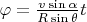 $\varphi = \frac{v\sin\alpha}{R \sin\theta}t$