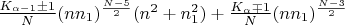 $\frac{K_{\alpha-1}\pm1}N(nn_1)^{\frac{N-5}2}(n^2+n_1^2)+\frac{K_\alpha\mp1}N(nn_1)^{\frac{N-3}2}$