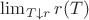 $\lim_{T\downarrow r} r(T)$