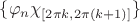 $\{\varphi_n\chi_{[2\pi k,2\pi (k+1)]}\}$