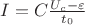 $I=C\frac{U_c-\varepsilon}{t_0}$ $I=C\frac{U_c-\varepsilon}{t_0}$