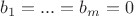 $b_1 = ... = b_m = 0$