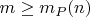 $m\geq m_P(n)$