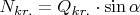$N_{kr.}=Q_{kr.}\cdot \sin \alpha$