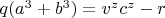 $q(a^3+b^3)=v^zc^z-r$