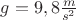$g=9,8 \frac {m }{s^2}$
