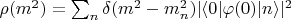 $\rho(m^{2})=\sum_{n}\delta(m^{2}-m_{n}^{2})|\langle 0|\varphi(0)|n\rangle|^{2}$