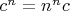 $c^n=n^nc$