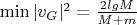 $\min |v_G|^2 = \frac{2lgM}{M+m}$