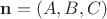$\mathbf{n}=(A,B,C)$