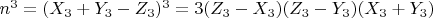 $n^3=(X_3+Y_3-Z_3)^3=3(Z_3-X_3)(Z_3-Y_3)(X_3+Y_3)$