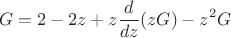 $$G=2-2z+z\frac{d}{dz}(zG)-z^2G$$