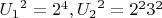 ${U_1}^2={2^4},  {U_2}^2={2^2}{3^2}$