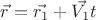 $\vec{r} = \vec{r_1} + \vec{V_1}t$ $\vec{r} = \vec{r_1} + \vec{V_1}t$