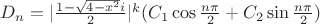 $D_n = |\frac{1-\sqrt{4-x^2}i}{2}|^k (C_1 \cos \frac {n\pi}{2} + C_2\sin \frac {n\pi}{2})$
