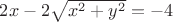 $2x-2\sqrt{x^2+y^2}=-4$