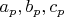 $a_p, b_p, c_p$