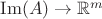 $\operatorname{Im}(A) \to \mathbb{R}^m$
