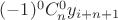 $(-1)^0 C_n^0 y_{i+n+1}$