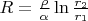 $R=\frac \rho \alpha \ln{\frac {r_2} {r_1}}$