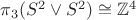 $\pi_3(S^2 \vee S^2) \cong \mathbb{Z}^4$