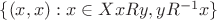 $ \{(x,x): x \in X xRy, yR^{-1}x\}$