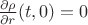 $\frac{\partial \rho}{\partial r}(t,0)=0$