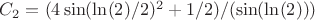 $C_2=(4 \sin(\ln(2)/2)^2+1/2)/(\sin(\ln(2)))$ $C_2=(4 \sin(\ln(2)/2)^2+1/2)/(\sin(\ln(2)))$